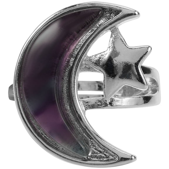 WHAMVOX Mood Ring Finger Ring Open Ring Crystal Moon And Star Mood Rings Size Adjustable Birthday Ring For Women Men Wedding Present