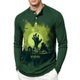 thumbnail image 3 of Dwelliawo Halloween Shirts for Men Pumpkin Spider Print Henley Vintage Shirt Bat Quick Dry Graphic Long Sleeve Funny Horror Costumes Dark Gray 2xL, 3 of 4