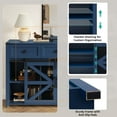 thumbnail image 6 of CQSXDA 55 Inch Sliding Barn Door Buffet Cabinet with 3 Drawers and Adjustable Shelves for Living Room Storage, 
Navy Blue, 6 of 19