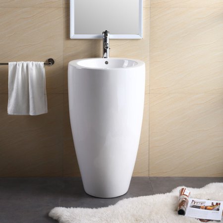 Fine Fixtures Vitreous China 20 Pedestal Bathroom Sink With Fine Fixtures Vitreous China 20 Pedestal Bathroom Sink With Overflow