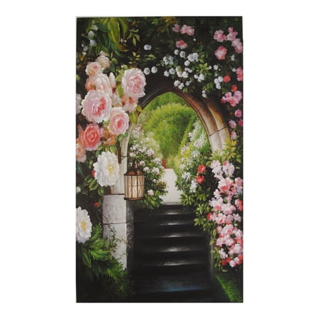 Blooming Pink Roses Wall Art - 42"W x 1.5"L x 72"H - Multicolor