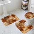 thumbnail image 4 of Gradient Burnt Orange Bathroom Rugs Set Abstract Vintage Burnt Orange Oil Painting Non Slip Absorbent Soft Bath Mats 3 Piece Set with Bathroom Rug, U-Shaped Floor Mat, Toilet Seat Cover Small Size, 4 of 9