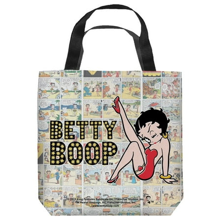 Betty Boop Vintage Strips Tote Bag White 18X18