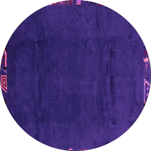 Ahgly Company Indoor Round Abstract Pink Modern Area Rugs, 8' Round