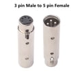 thumbnail image 1 of 3 Pin Xlr To 5 Pin Dmx Metal Cased Converter Audio Lighting Adapter Or 5 To 3, 1 of 10
