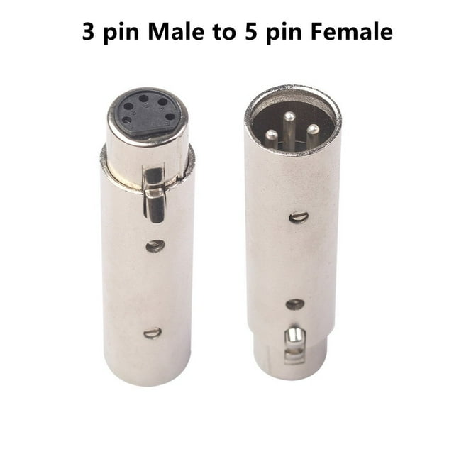 3 Pin Xlr To 5 Pin Dmx Metal Cased Converter Audio Lighting Adapter Or 5 To 3
