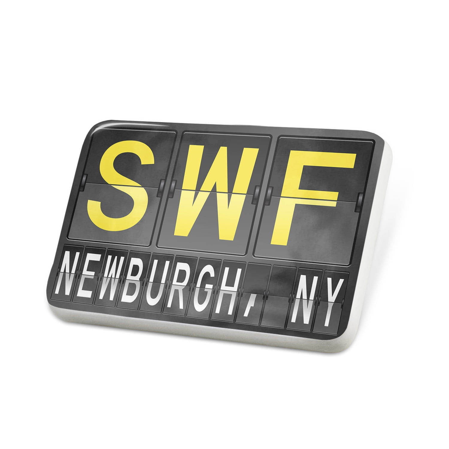Porcelein Pin SWF Airport Code For Newburgh NY Lapel Badge NEONBLOND porcelein-pin-swf-airport-code-for-newburgh-ny-lapel-badge-neonblond