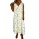 thumbnail image 3 of TaTaai Loose Printed Dress Satin Fabric Women's Fashion Off-Shoulder V-Neck Short Sleeve Spring Summer Daily Vacation Date Midi Dress Gift, 3 of 5