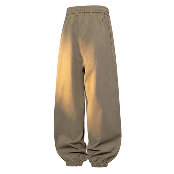 HOOMEUMY Men's Multi Pocket Cargo Jogger Pants Adjustable Drawstring Waist Elastic Cuffed Ankle Casual Trousers s Available