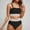 Black, variant on High Waisted Bandeau Bikini Set - Women Strapless Two Piece Swimsuits Ribbed Longline Full Coverage Bathing Suits Swimwear Light Blue XL
