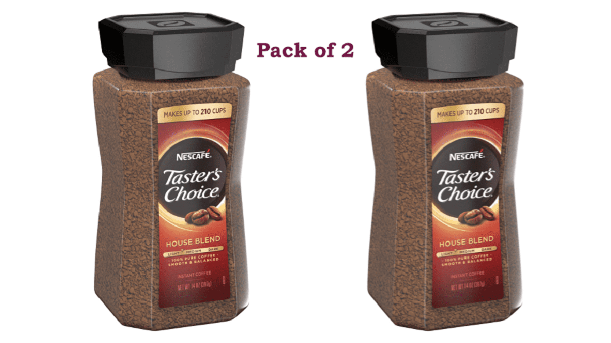 Nescafé Taster's Choice Instant Coffee, House Blend, 14 oz 2 PACK