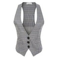thumbnail image 1 of Made by Olivia Women's Casual Versatile Racerback Plaid Vest Tuxedo Suit Waistcoat, 1 of 7