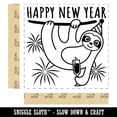 thumbnail image 2 of Happy New Year Sloth with Champagne Self-Inking Rubber Stamp Ink Stamper - Blue Ink - Large 1-1/2 Inch, 2 of 7