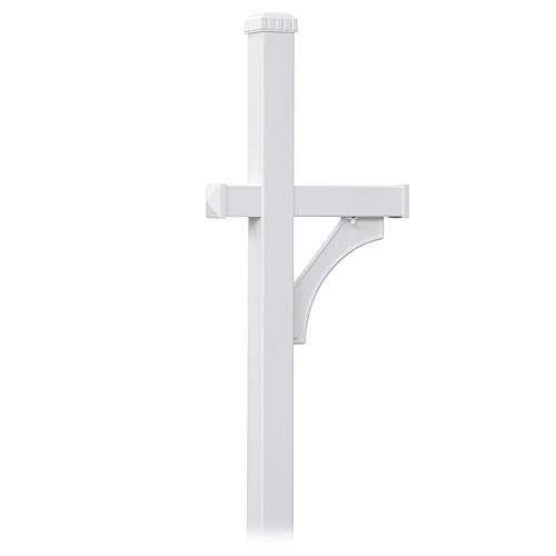 Deluxe Post - 1 Sided - In-Ground Mounted - for Roadside Mailbox - White