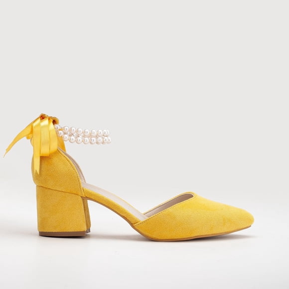 Miranda - Zapatos de tacón amarillos con perlas amarillo 22.5 CM