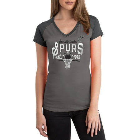- NBA San Antonio Spurs Women's Short Sleeve Raglan V Neck Tee