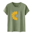 thumbnail image 4 of Fznquz Womens Tops under $10 Crew Neck Short Sleeve Shirts Summer Green Graphic Print Casual Ladies Tops and Blouses, 4 of 5