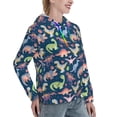 thumbnail image 6 of Wukai Dinosaur Print Womens Hoodies Fleece Sweatshirts Long Sleeve Sweaters Pullover Fall Outfits Winter Clothes-Large, 6 of 7