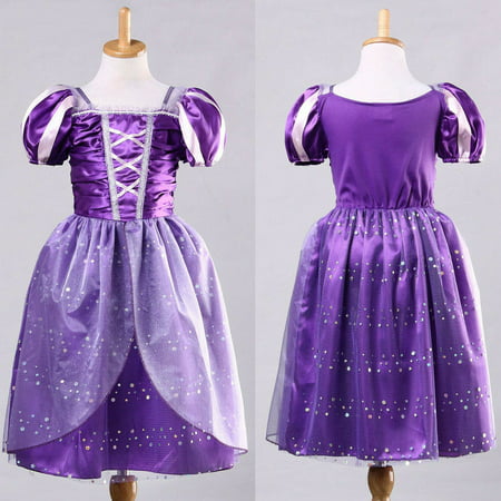 SUNSIOM Vintage Kids Girls Princess Costume Fairytale Aurora Rapunzel Lace Party