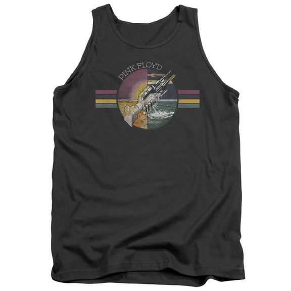 Trevco Sportswear PERRY183-TK-2 Pink Floyd Welcome To The Machine Adult Tank Top, Charcoal - Medium