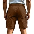 thumbnail image 4 of CCRFTGI Men's Cargo Shorts with Elastic Waistband Lightweight Breathable Sweat Shorts with Multiple Pockets Relaxed Fit Casual Summer Shorts Coffee XL, 4 of 5