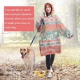 thumbnail image 4 of Wearable Oversized Blanket,Pink Pioneer Flower Striped Pattern Wearable Blanket Hoodie for Adults,Cozy Hooded Blankets with Super Pockets,Super Warm Fuzzy Pullover for Women & Men, 4 of 6