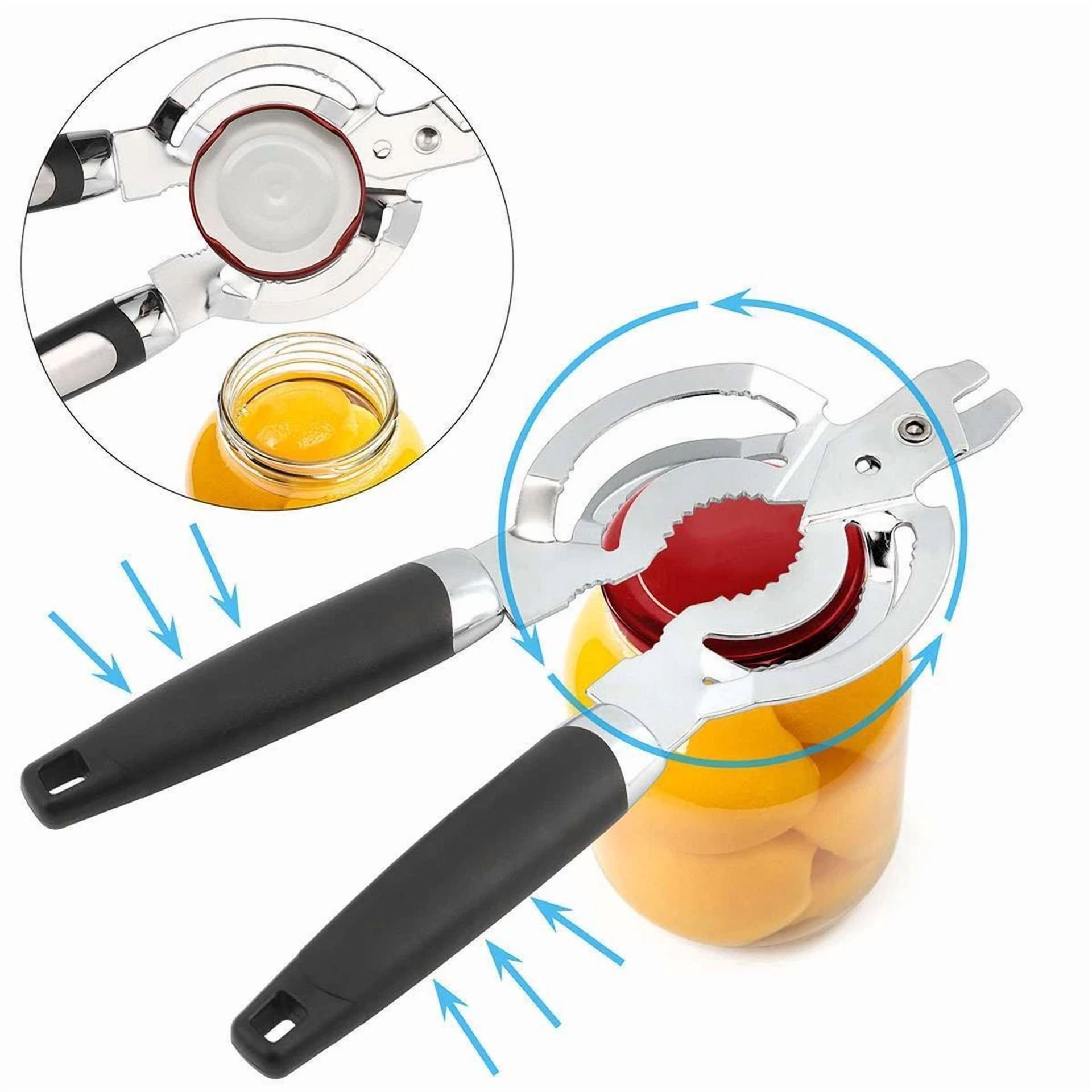 Adjustable Can Opener Jar Lid Bottle Remover Tool Stainless Steel Twist Off Grip