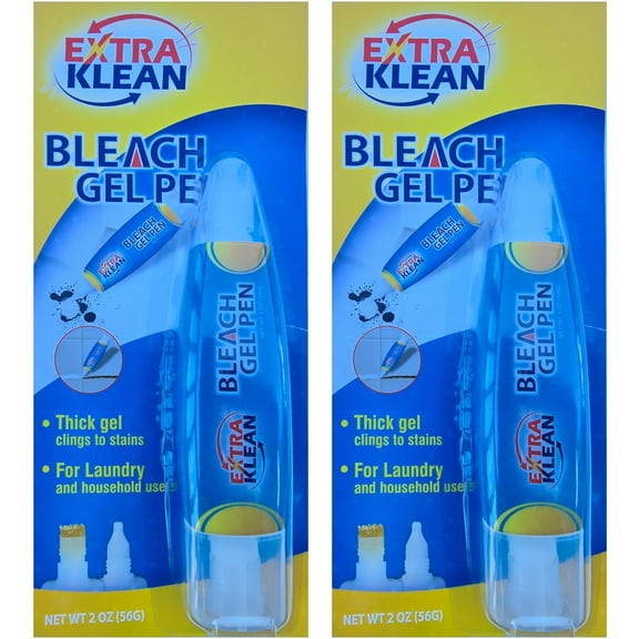 EXTRAKLEAN Bleach Gel Stain Remover Pen, Double-Ended Instant Spot Cleaner for White Clothing, 2 Pack