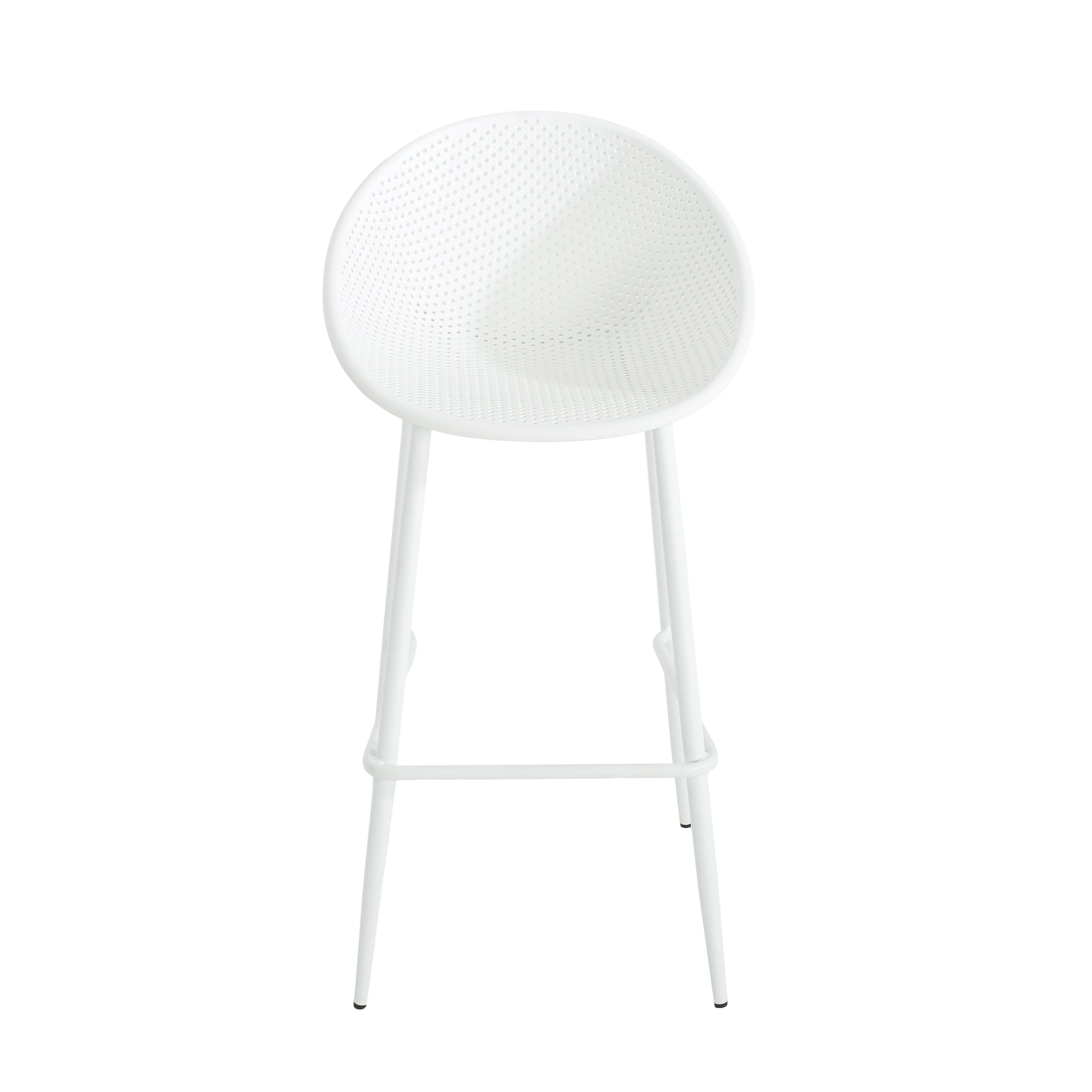 Outdoor Plastic Resin Barstools Set of 2 for Patio Bar, White