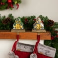 thumbnail image 3 of Northlight Set of 2 LED Lighted Galvanized Barn Christmas Stocking Holders 5.5", 3 of 9
