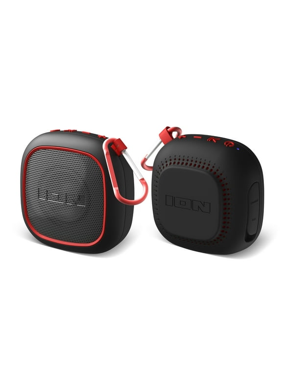 ION Audio Magnet Rocker Portable Bluetooth Speaker 2 Pack with Water Resistant, Black, iSP153