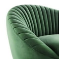 thumbnail image 4 of Modway Whirr Upholstered Velvet Fabric Swivel Chair in Black/Emerald Green, 4 of 7