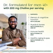 MegaFood Mens 40+ Advanced Multivitamin - Choline, Zinc Vitamin B, C & D3 - 60 Servings