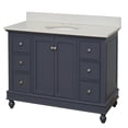 thumbnail image 4 of Bella 48" Bathroom Vanity with Marine Gray Cabinet and Quartz Top, 4 of 7