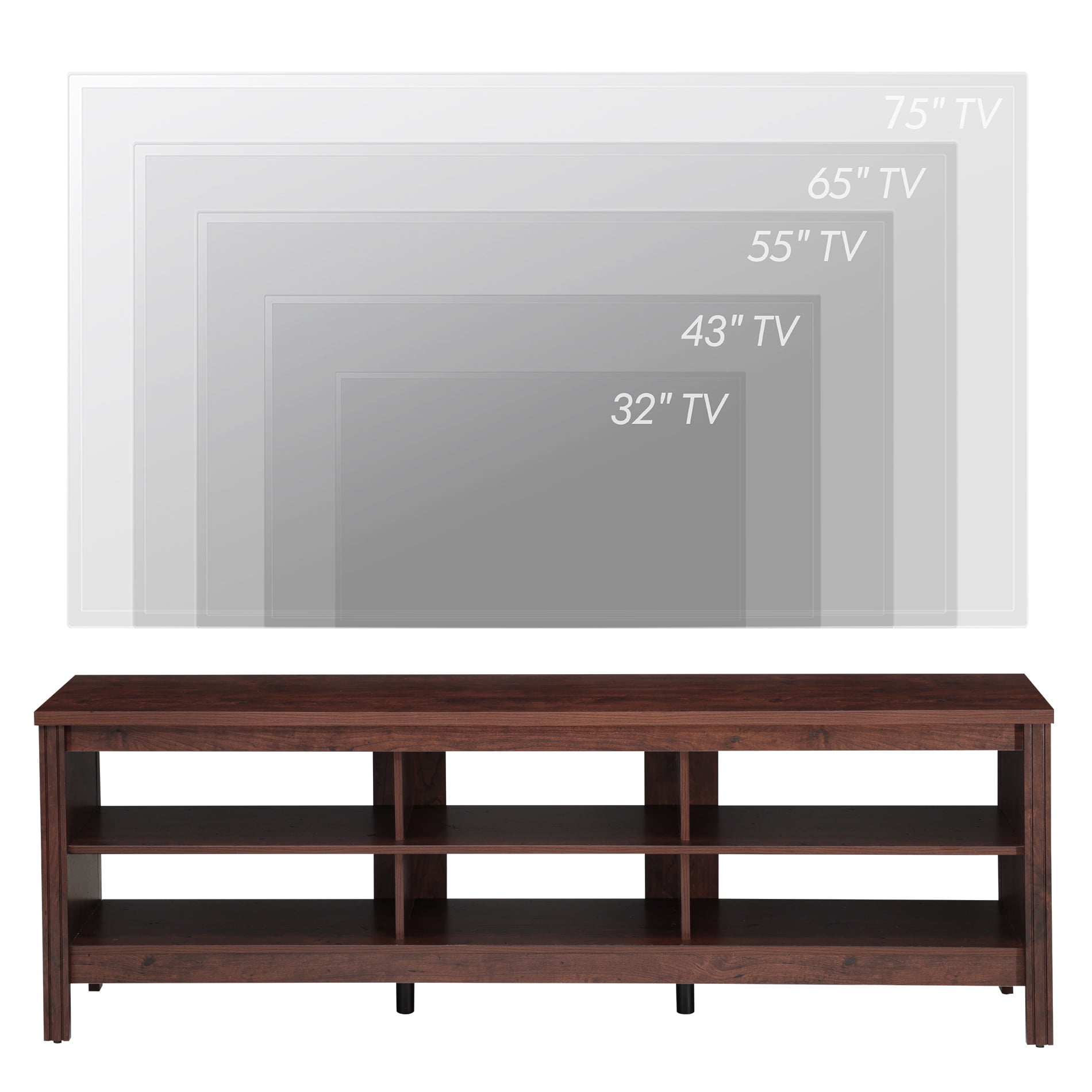 TV Stand for 75 inch TV Entertainment Center Wood Media Console