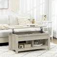 thumbnail image 2 of HOMCOM Lift Top Coffee Table with Hidden Storage and Open Shelves, 2 of 10