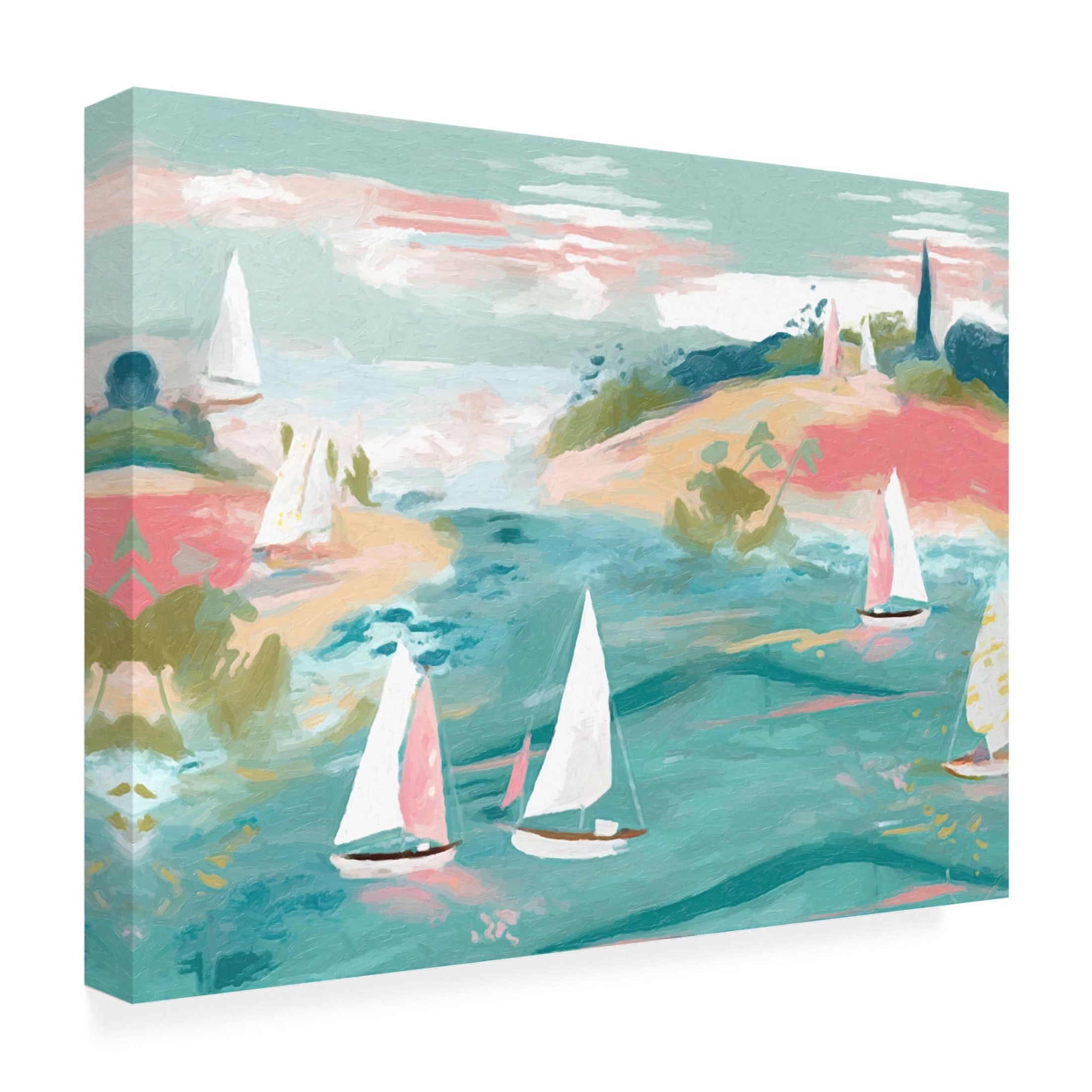 Canvas Wall Art - Sasha 'Sailing IV' Wall Art for Living Room, Bedroom, or Office Décor by Trademark Fine Art - 32 x 24 Inches