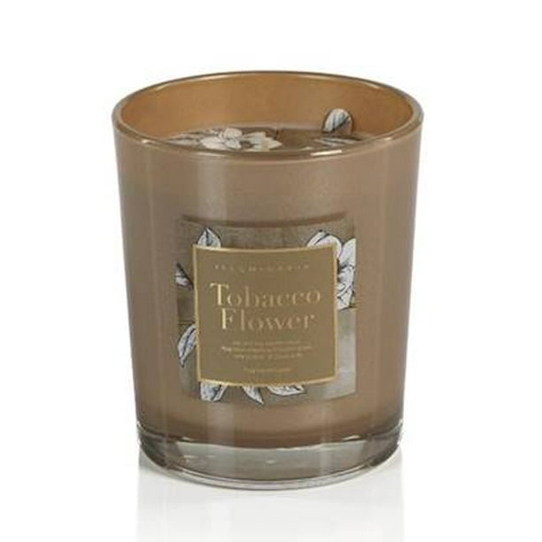 TOBACCO FLOWER Zodax Illuminaria Floral Jar Candle 12 Ounce 