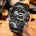 thumbnail image 4 of Smael Dual Time Display Watch For Men's Electronic Sport Wristwatch Male With Digital Chronograph Auto Date Week Alarm 8055, 4 of 5