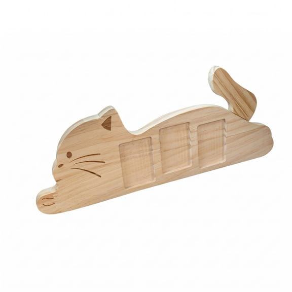 amagogo Desktop Photo Frame Cat Picture Holder Wooden Polished Material Multi Photo Function for Office Home Decor Pet Lovers