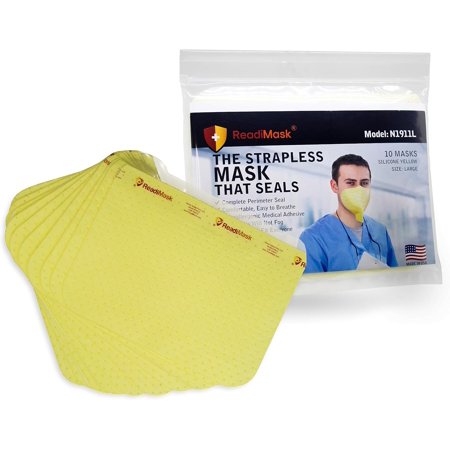 Strapless Large Yellow ReadiMask Respirator 10-Pack
