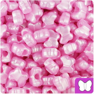 Hot Pink Pearl 25mm Teddy Bear Pony Beads (24pcs)