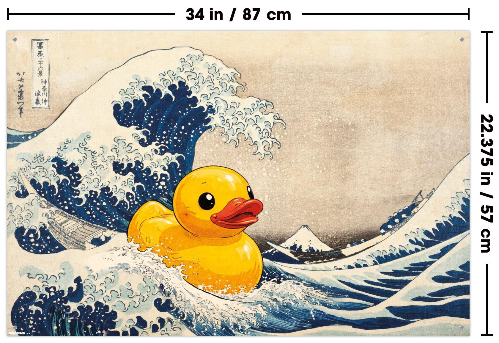 Rubber Duck - Great Wave Wall Poster with Pushpins, 22.375