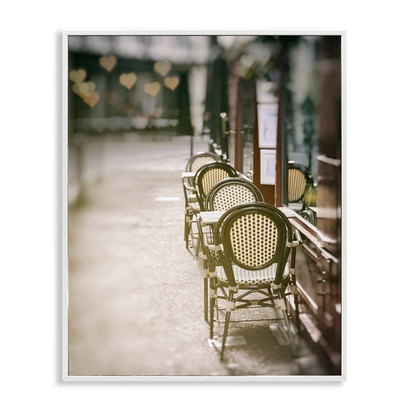 Stupell Industries Victorian Outdoor Town Cafe Seats White Framed Giclee Art, 11 x 14, by Carina Okula