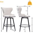 Counter Height Bar Stools Set of 2, Bar Stools with Back and Nailhead