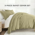 thumbnail image 5 of Noble Linens 3-Piece Sage Duvet Cover Set, King/ Cal King, 5 of 9