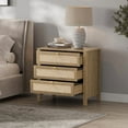 thumbnail image 3 of Surmoby Oak Boho 3-Drawer Nightstand Set of 2 - Extra Wide Storage Night Stand with Gold Handles Large&Tall Bed Side Table for Bedroom Living Room Enterway, 3 of 11
