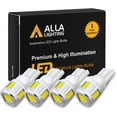 thumbnail image 3 of Alla Lighting 4x T10 194 168 LED Bulbs, 6500K Xenon White 175 161 2825 W5W 2821 Parking Lights, License Plate Lights, Interior Lights, Map Lights, Dome Lights, Trunk Lights 12V 5630 SMD Replacement, 3 of 9