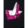 thumbnail image 4 of Women's Fashion Glittering Rhinestone High Heel Print T-Shirt, Casual Style, Round Neck Short Sleeve Top - Sparkly And Stylish, 4 of 7