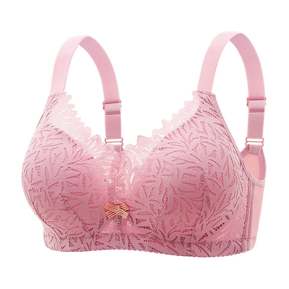 Kaemgyyd Bras for Women No Underwire Cute Lace Bow Adjustable Strap Everyday Bras Breathable Full Coverage Padd Bras